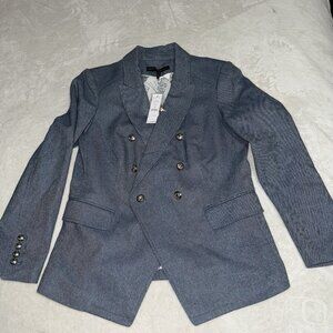 Women’s White House Black Market ( WHBM) Blue Studio Tweed Blazer Size 10 NWT